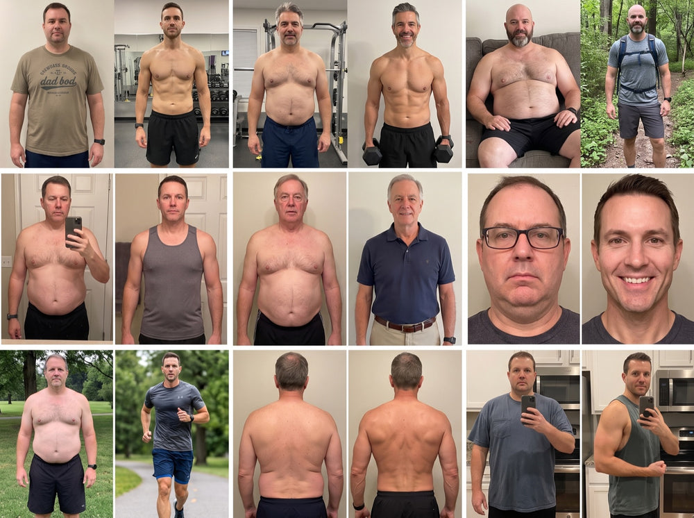Collage of men sharing their Flavoa results